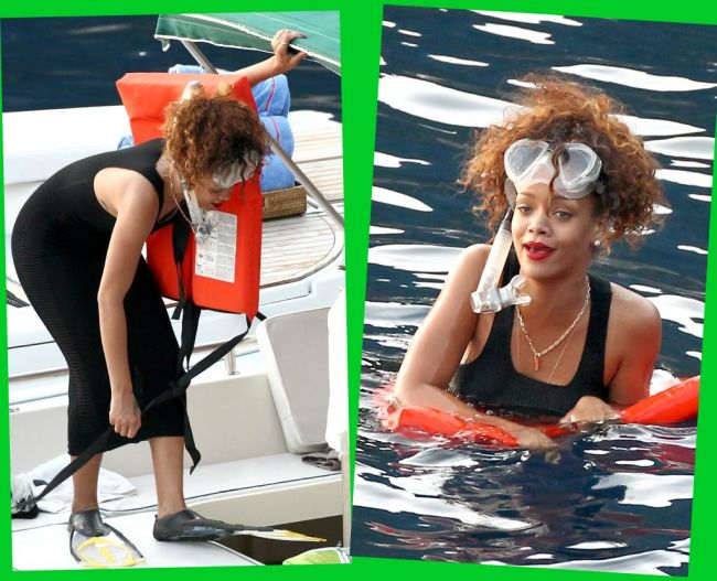 Rihanna se face de ras: a facut scufundari in rochie, machiata si cu bijuterii!