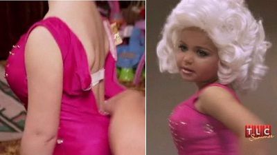 SCANDALOS! Sani falsi, fund fals, atitudine de vampa, la doar 4 ani. Viseaza sa fie Miss FOTO