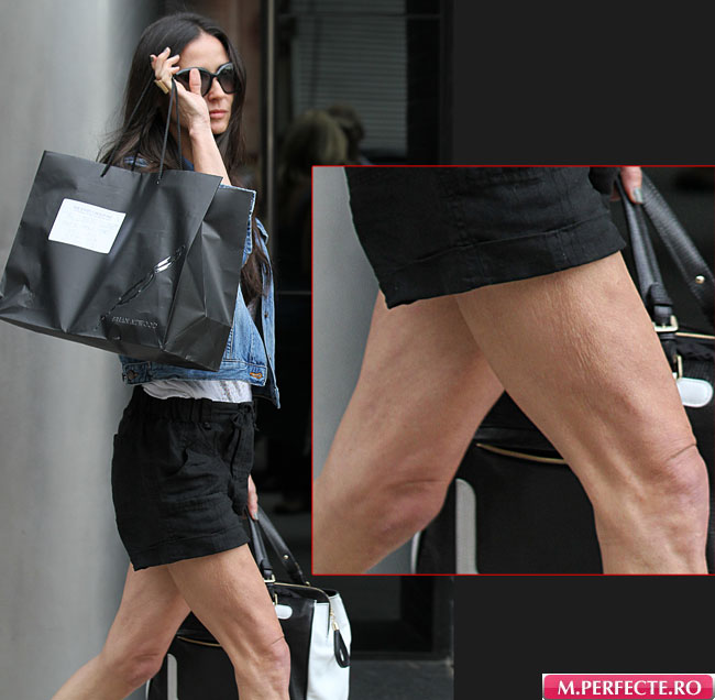 WOW! Demi Moore isi arata adevaratul corp: picioare imbatranite, piele lasata si o musculatura departe de a fi tonifiata
