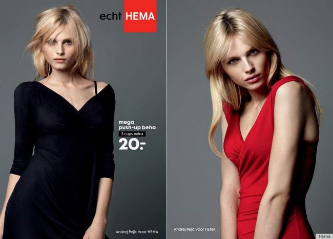 Un barbat face reclama la sutiene push-up! Iata produsul care ii ofera lui Andrej Pejic un decolteu apetisant :)